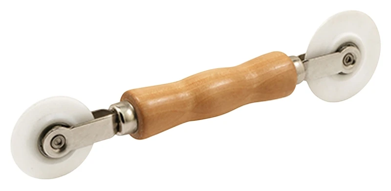 Professional Screen Spline Rolling Tool with Wood Handle and Durable Nylon Wheels