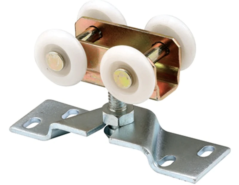 Pocket Door Roller Assembly With 4 Nylon Wheels And Adjustable Steel Bracket