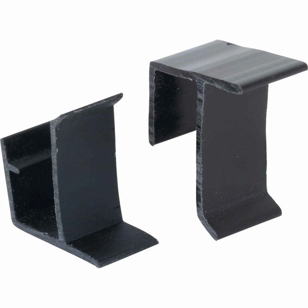 Window Screen Frame Holder, Top and Bottom, Black, Vinyl, 2-Sets