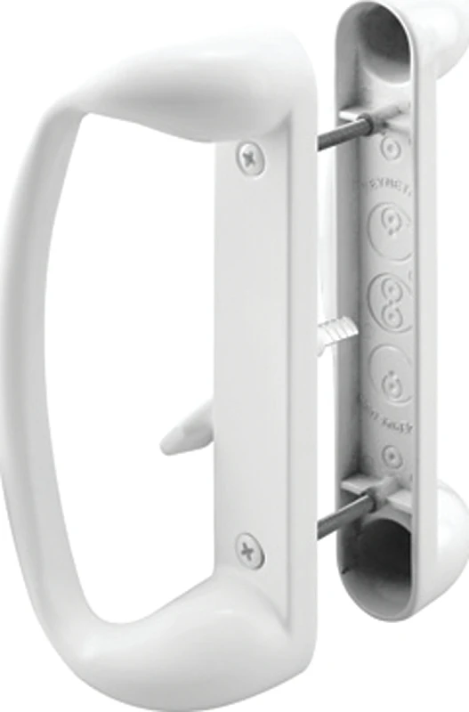 Decorative Sliding Glass Door Handle Set, Diecast, White, Mortise, 3-15/16 In.