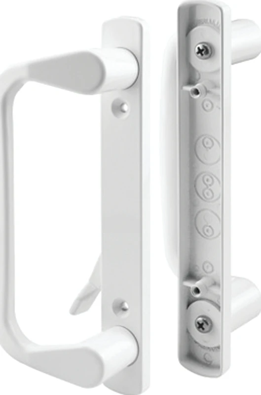 C 1178 Painted Diecast Outdoor Patio Door Handle Set - White Finish