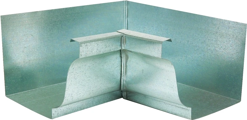 Gutter Inside Mitre, Mill Finish Galvanized Steel, 5 In.