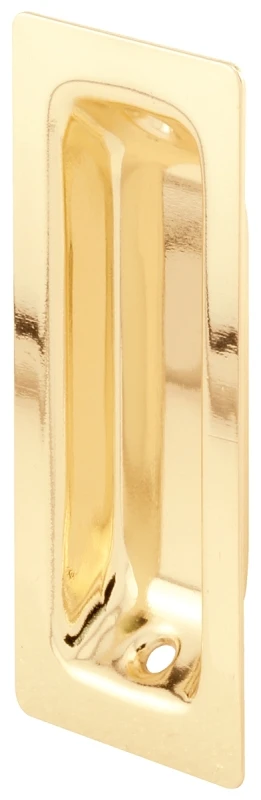 Closet Door Pull Handle, Brass Plated, Oblong, 2-Pk.