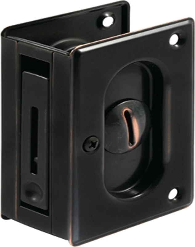 3-3/4 In. Classic Bronze Pocket Door Privacy Lock & Pull, Model N 7368
