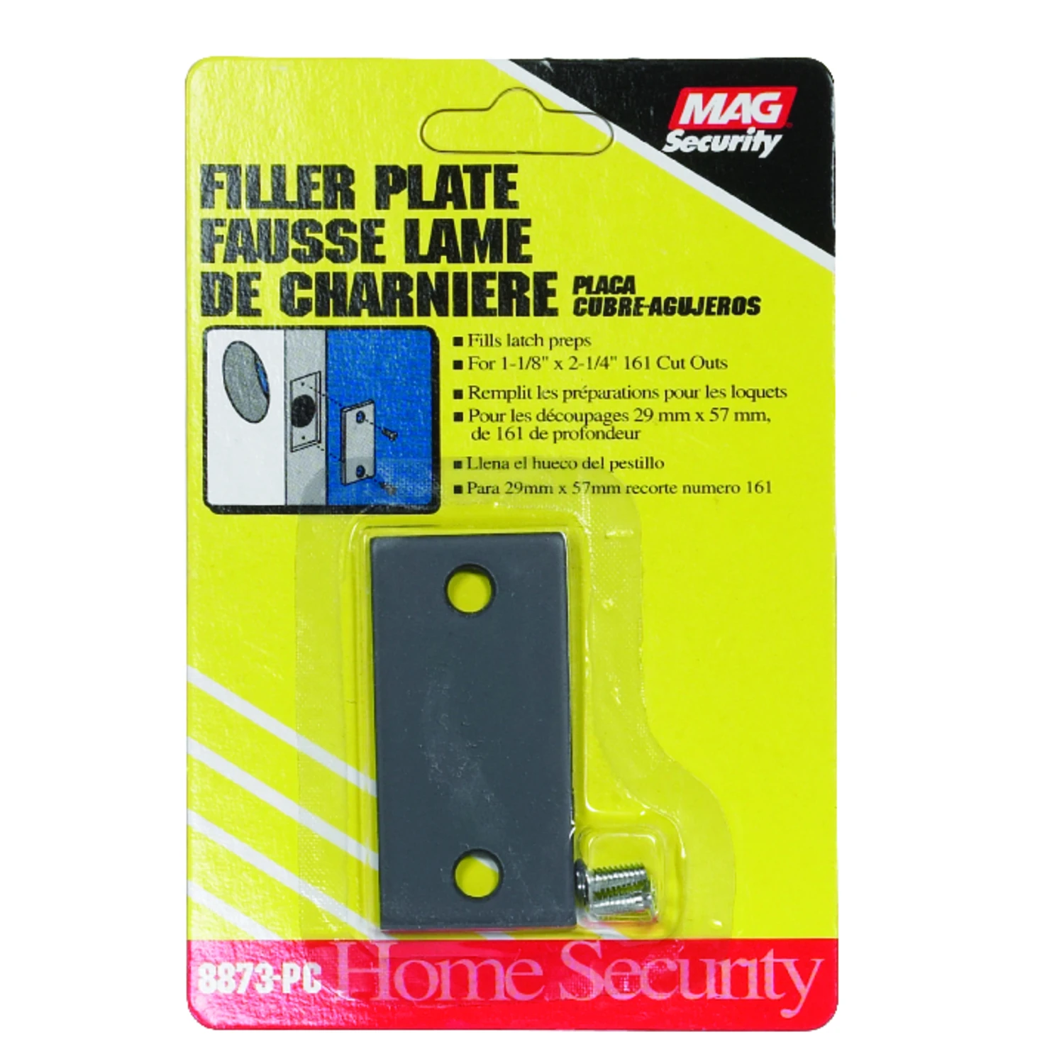Defender Security 1-1/8 In. x 2-1/4 In. Latch Bolt Filler Plate