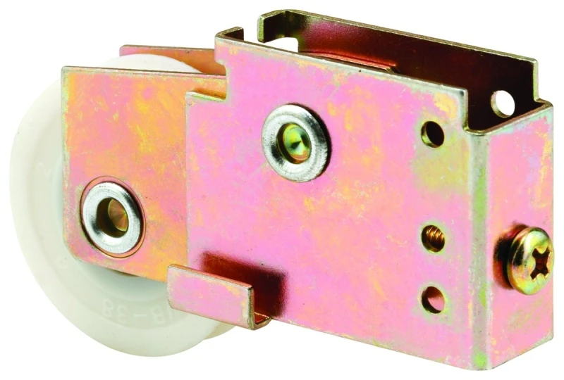 Mirror Door Roller, Unique Housing, 1-1/2 In. Nylon Grooved Roller