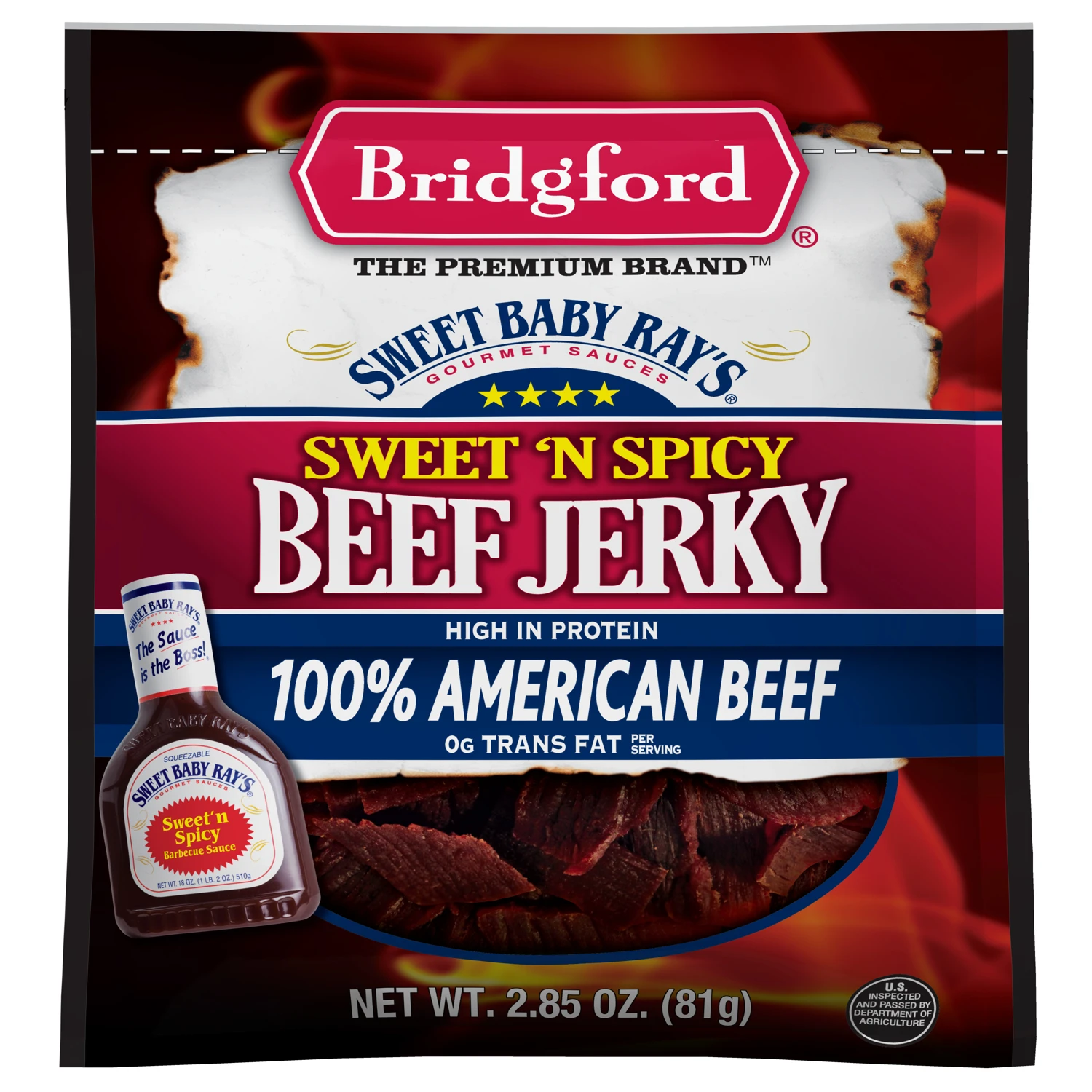 Sweet N' Spicy Beef Jerky, 2.85 Ounce Package