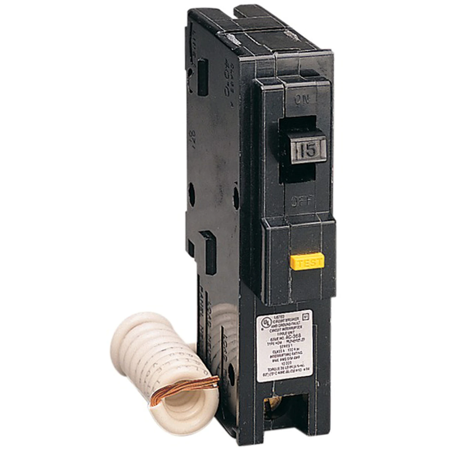 Homeline 15 Amp Single Pole Ground Fault Circuit Breaker