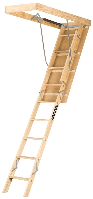 Premium Wood Attic Ladder, Type I, 10-ft., 250-lb. Load Capacity