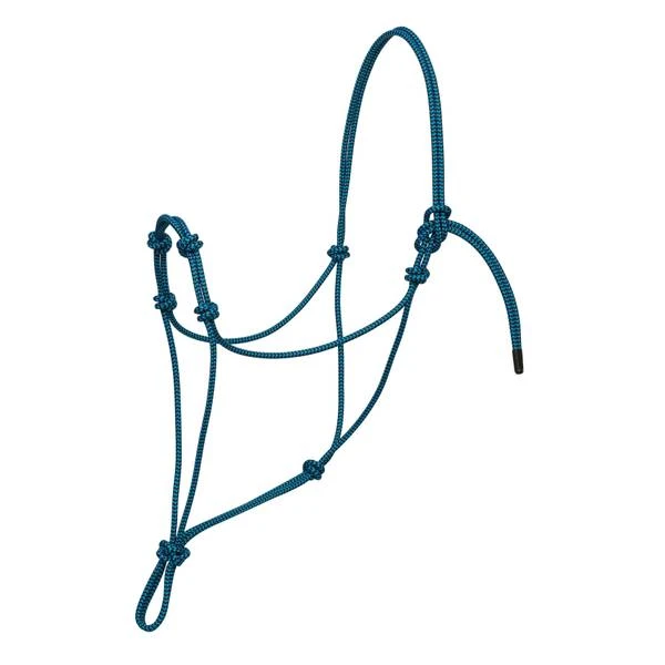 Silvertip Four Knot Rope Halter, Large Size, Blue And Black Color