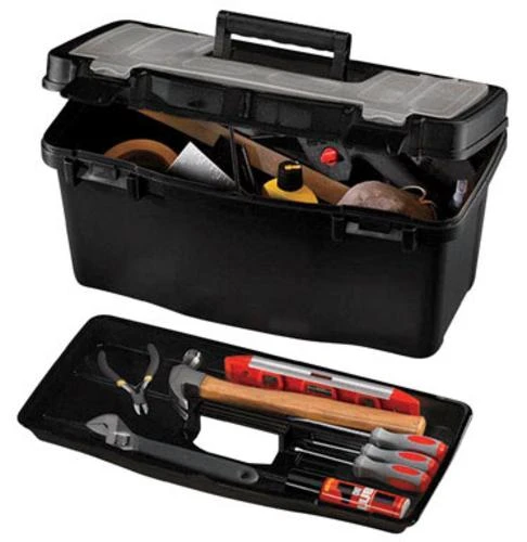 Ptb-19ls Plastic Tool Box, 19 Inch, Black