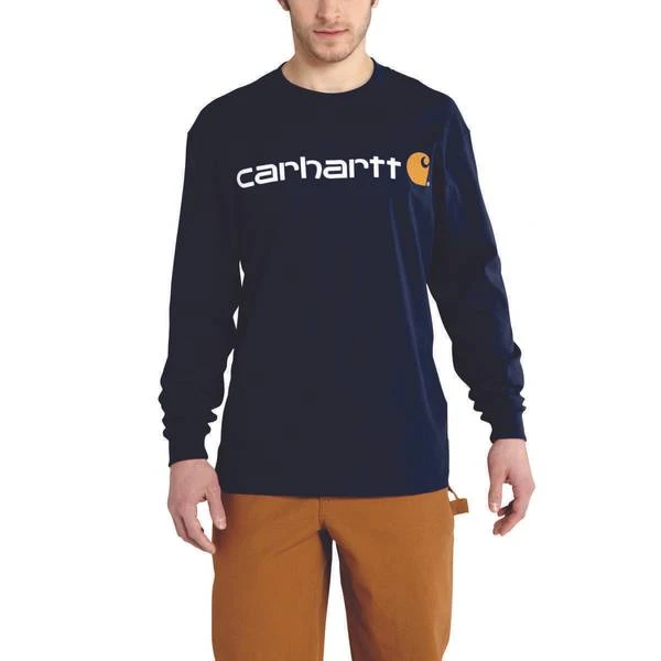 Men's Long Sleeve Logo T-shirt - Large Regular - Navy Color