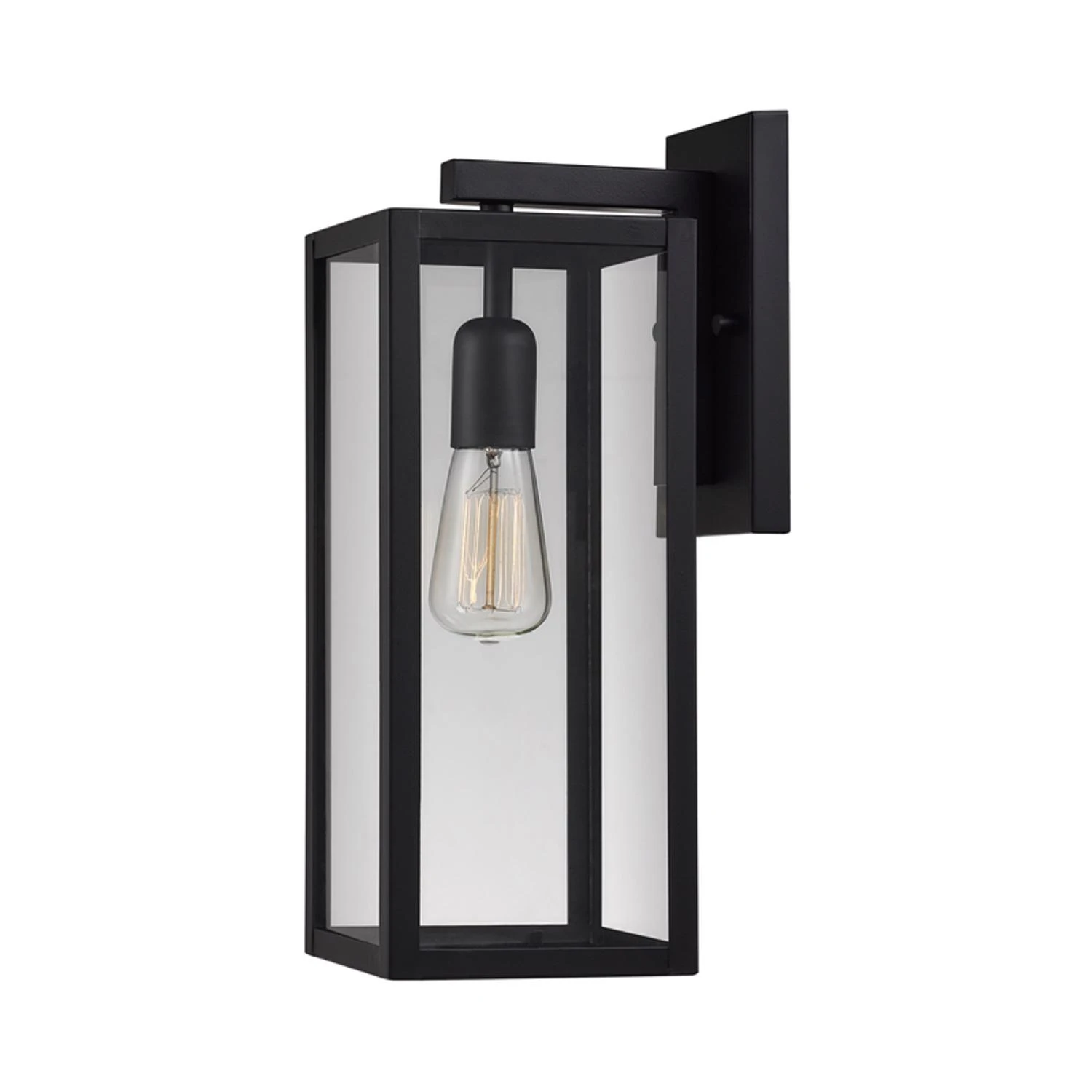 Vintage 1-light Matte Black Hurley Wall Sconce, Model 44314