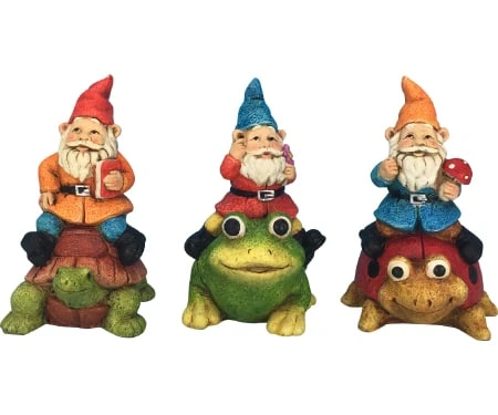 GNOME RIDING ANIMAL STATUARY
