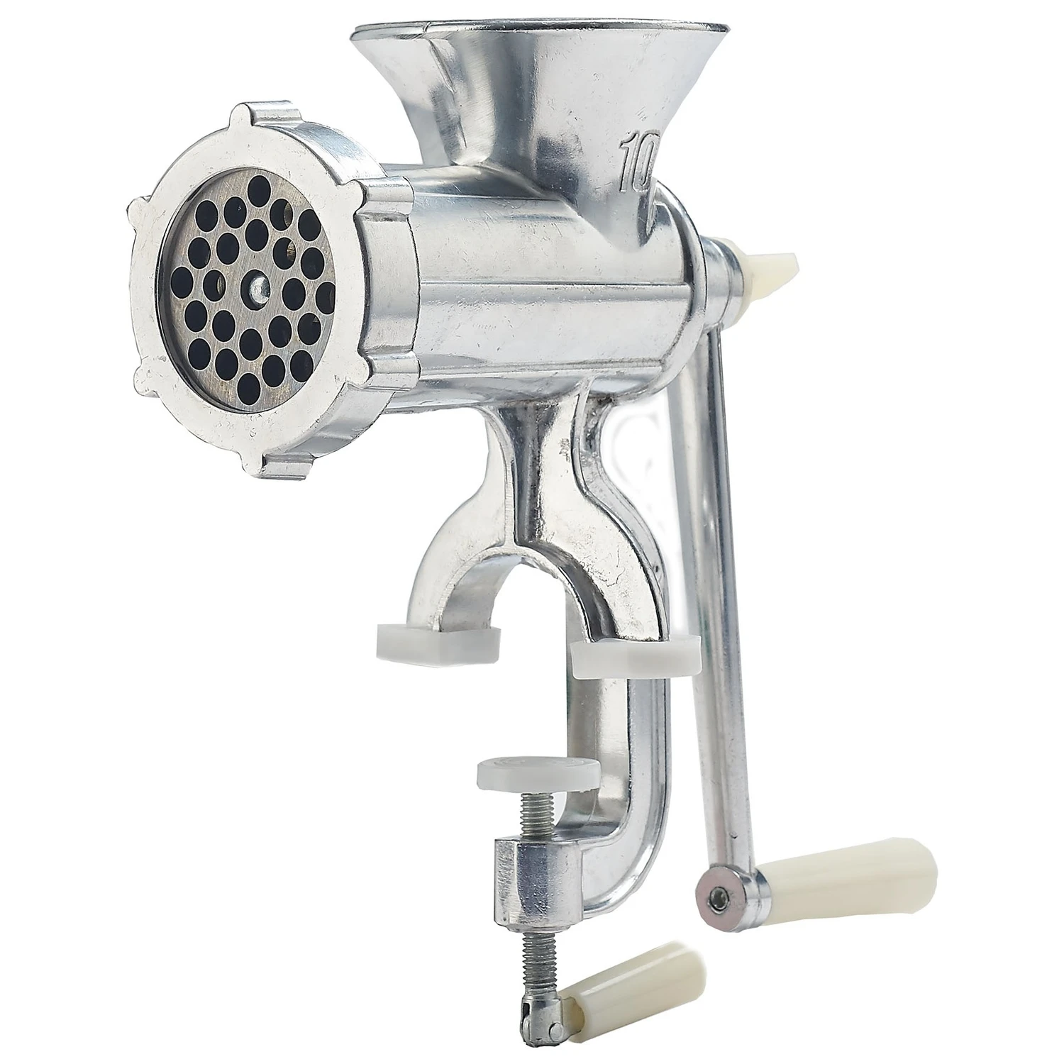 Brushed Silver 6 Lb Meat Grinder Model 1384 - Aluminum Housing