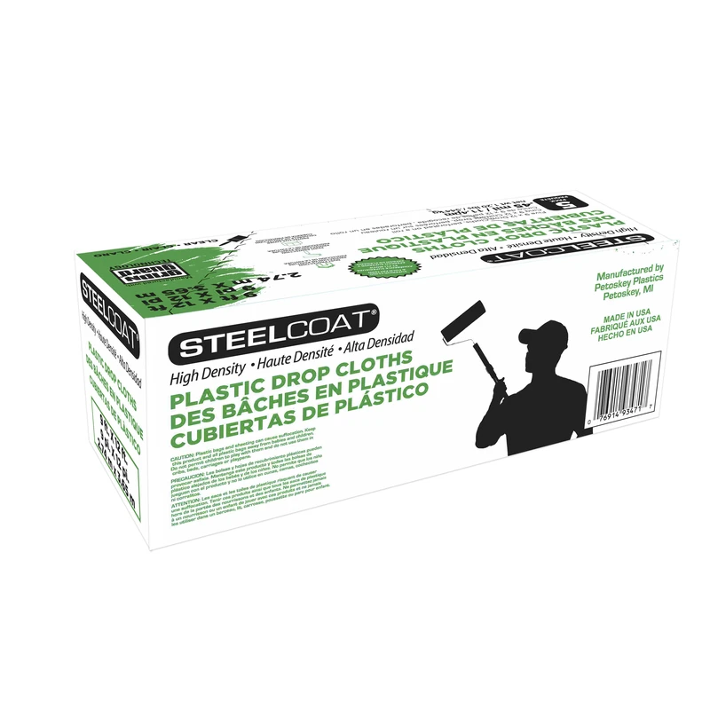 1003792 9 x 12 ft. 0.45 Mil High Density Plastic Drop Cloth - Pack of 5