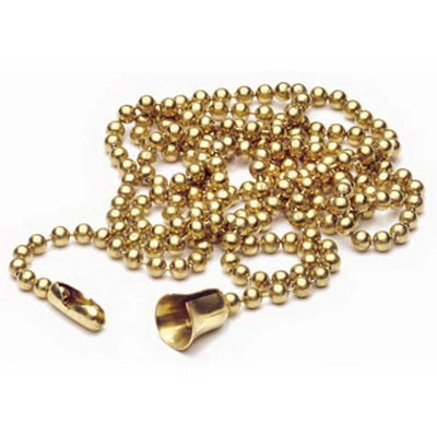 6-b Beaded Extension Chain, 3 Feet Length, Brass Finish, Model 001-00006-00b