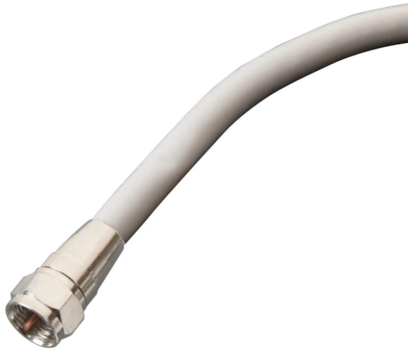 6 Feet Rg6 Coaxial Cable With F Connector - White