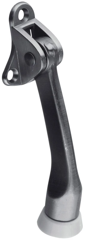 4 In. Antique Bronze Zinc Kick-down Door Holder With Rubber Tip
