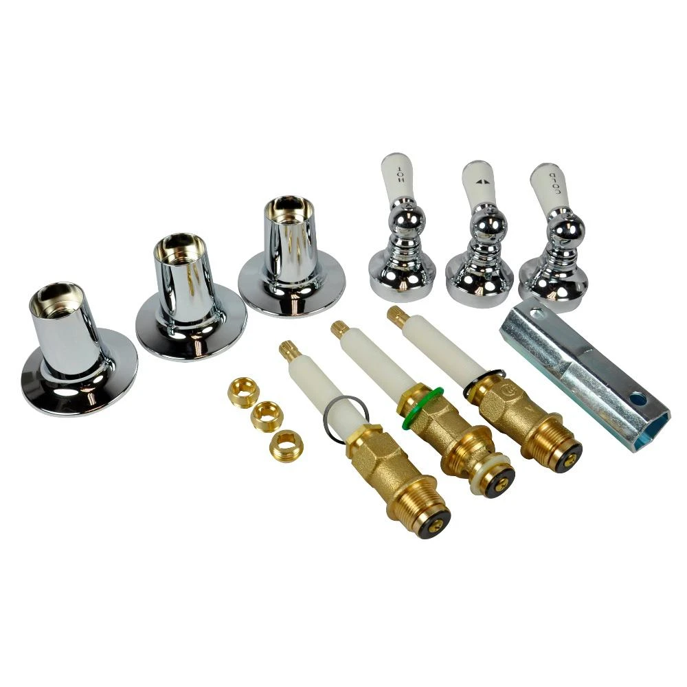 39695 3-handle Tub/shower Trim Kit For Price Pfister With Porcelain Lever Handles