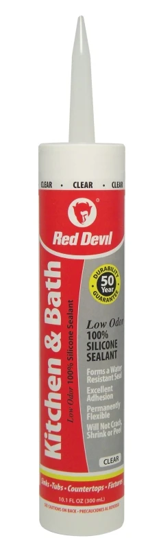 0887 100% Silicone Kitchen And Bath Sealant, Clear, 10.1 Oz Cartridge