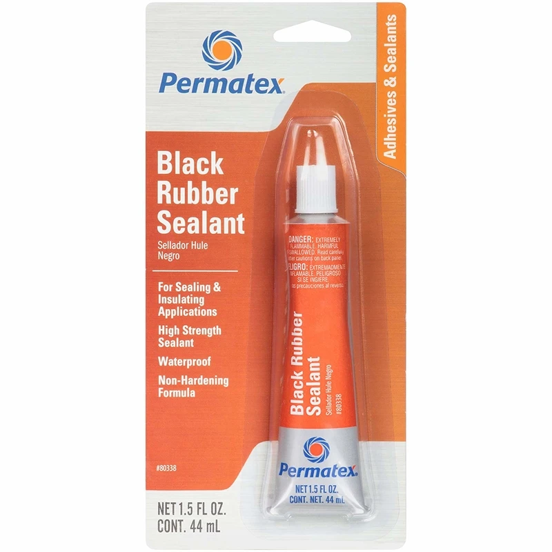 Permatex High Strength Gel Silicone Adhesive Sealant 1.5 Oz. Black Rubber Tube