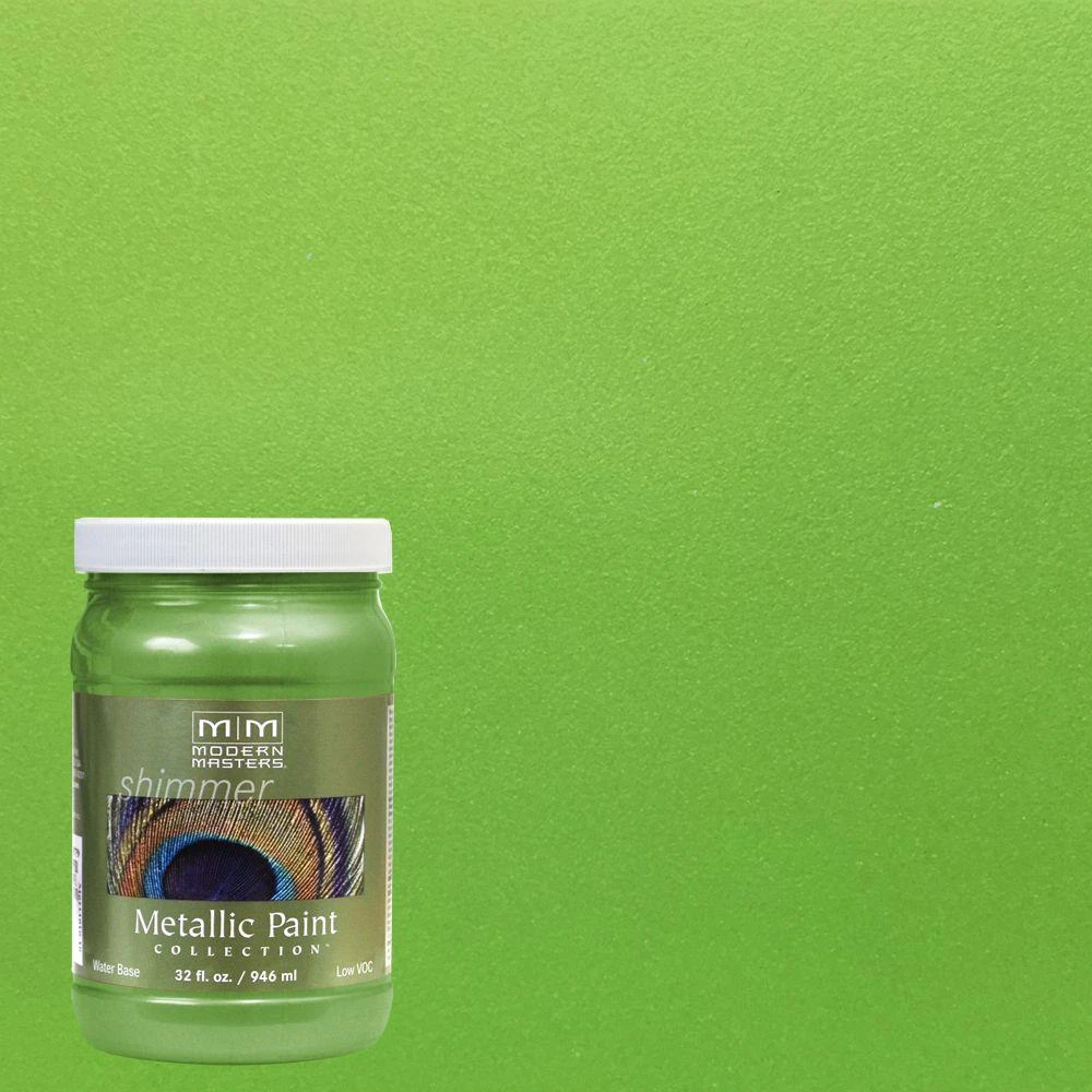 Shimmer Satin Green Apple Metallic Paint 1 Quart - Me70632