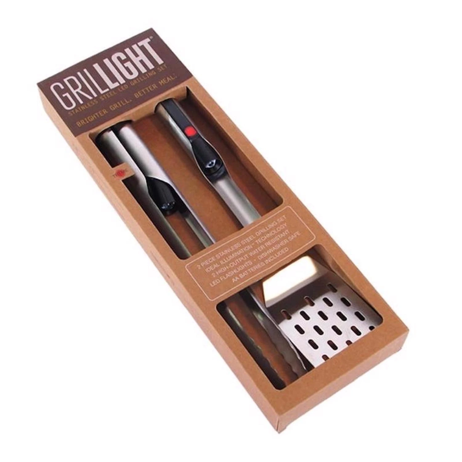 Stainless Steel Black/silver 2-piece Led Grill Tool Set