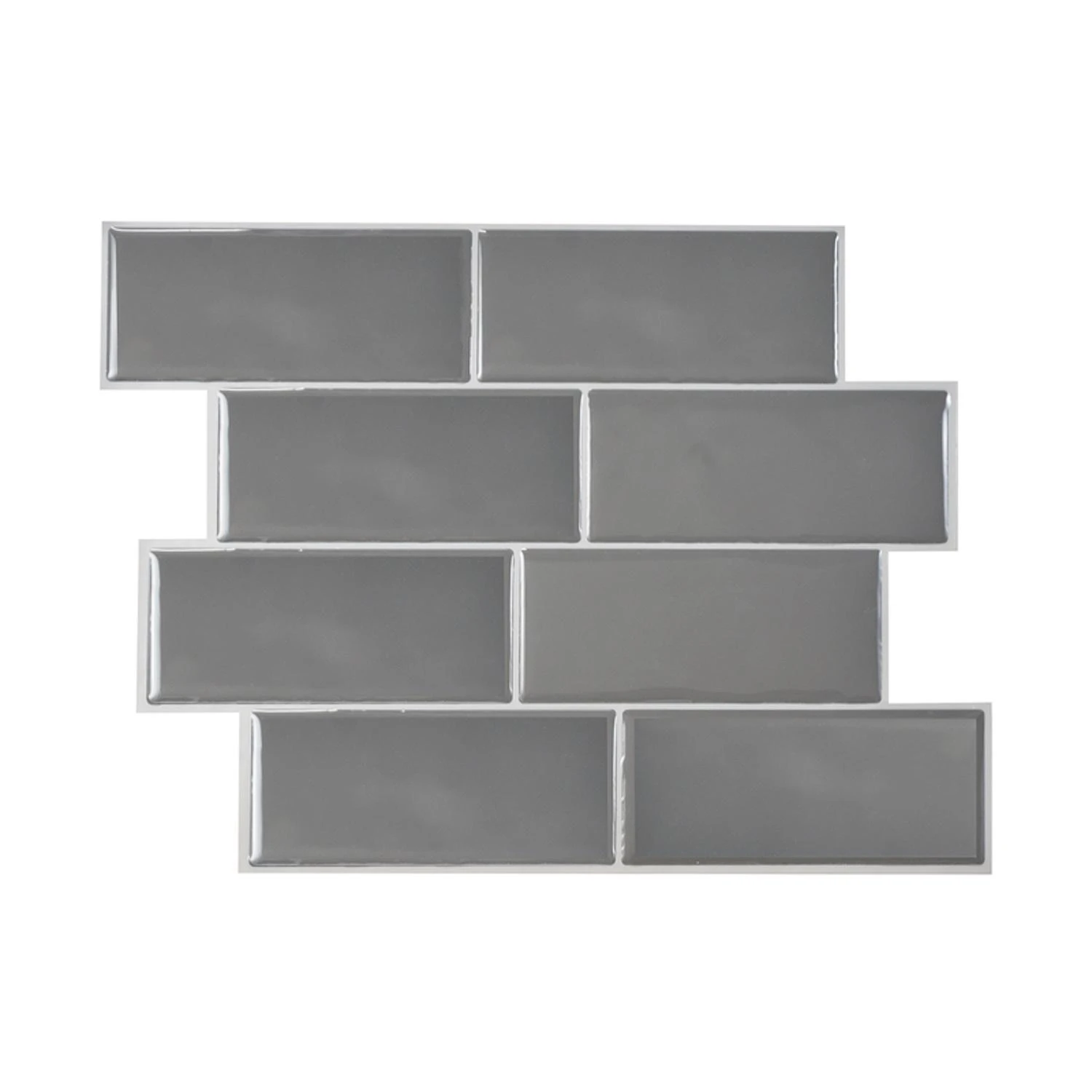 Metro Grigio Dark Grey 11.56 in. W x 8.38 in. H Peel and Stick Decorative Mosaic Wall Tile Backsplash (4-Pack )