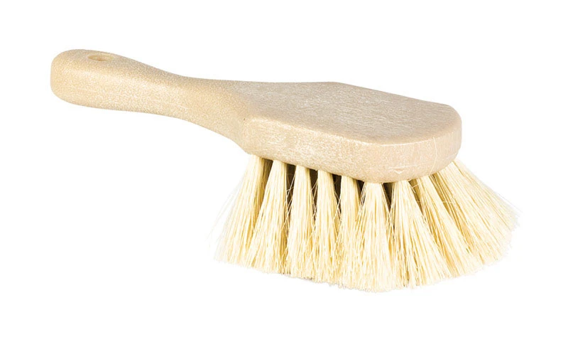 9 In. X 3 In. White Tampico Bristle Fiber Poly Scrub Brush