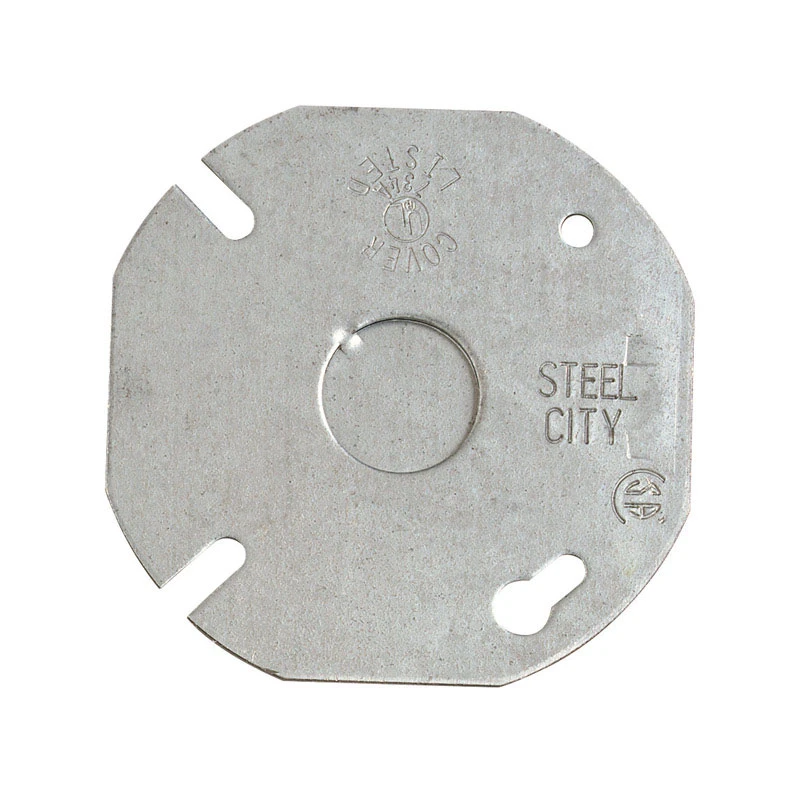 Octagon Steel 2 Gang Flat Box Cover With 1/2 Inch Knockouts