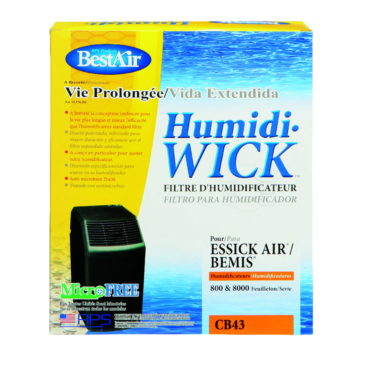 BestAir Humidifier Wick 1 pk For Fits for Essickair, Bemis and Aircare