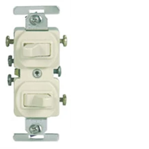 Commercial Grade 15 Amp Single Pole 2 Toggle Switches With Back And Side Wiring - White