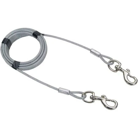 Giant Cable Dog Tie Out, 20 Feet Long, For Dogs Up To 150 Pounds