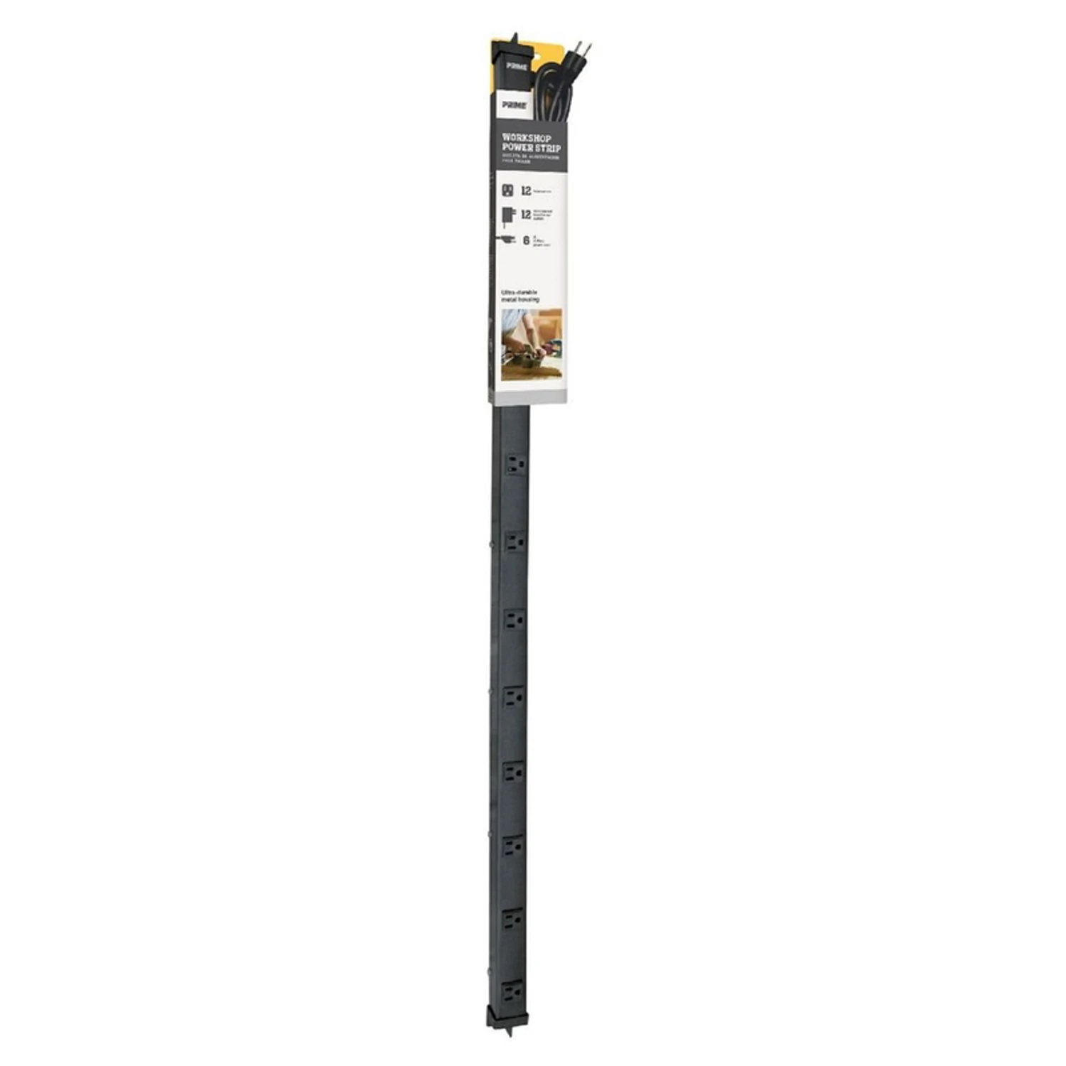 12-outlet 4-foot Metal Power Strip With 6-foot Cord - Black