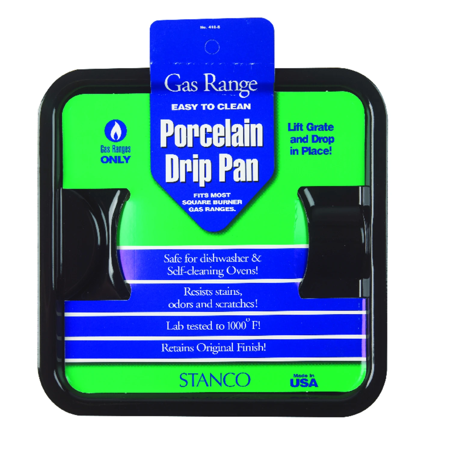 Porcelain Drip Pan 7-3/4 In. W X 7-3/4 In. L Model 418-s