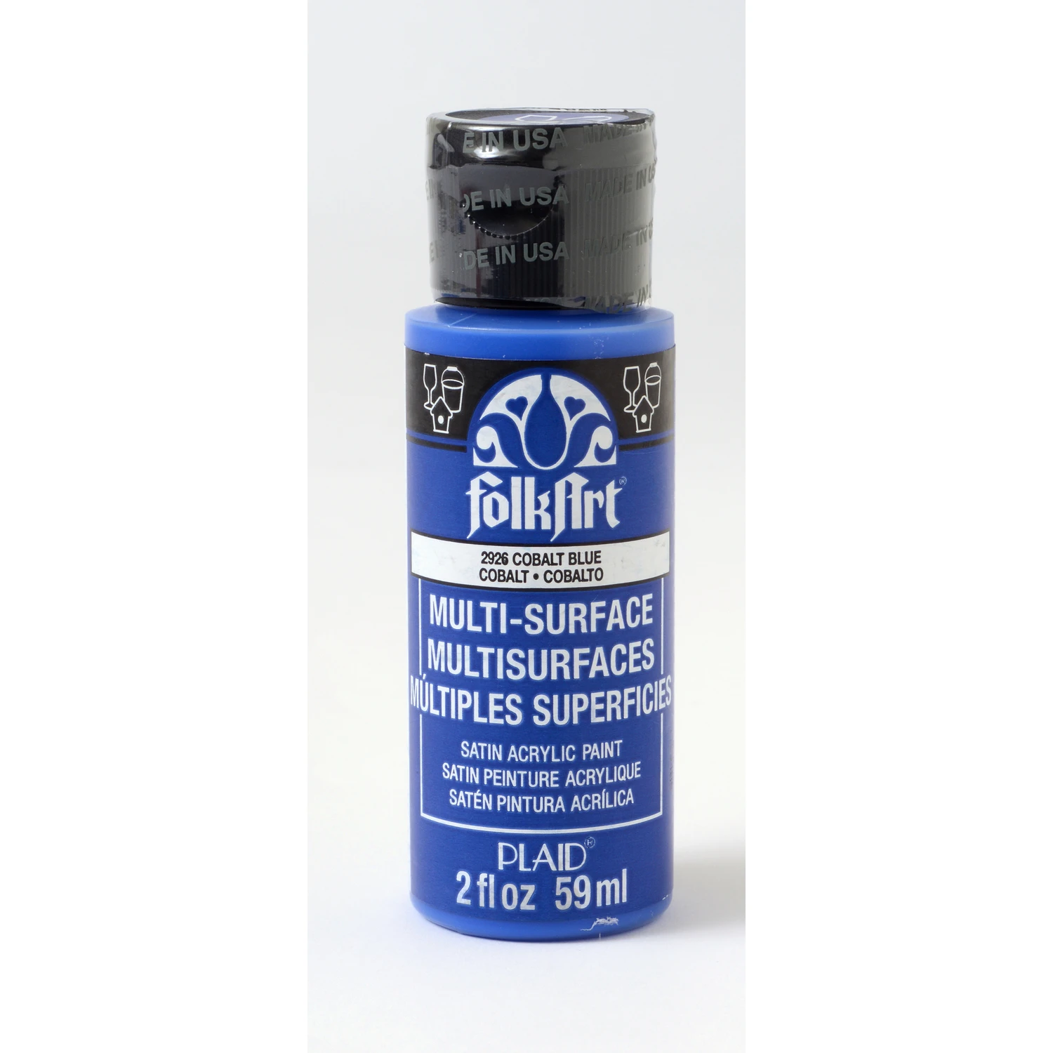Folkart Satin Cobalt Blue Multi-surface Hobby Paint 2 Oz - Versatile And Quick-drying