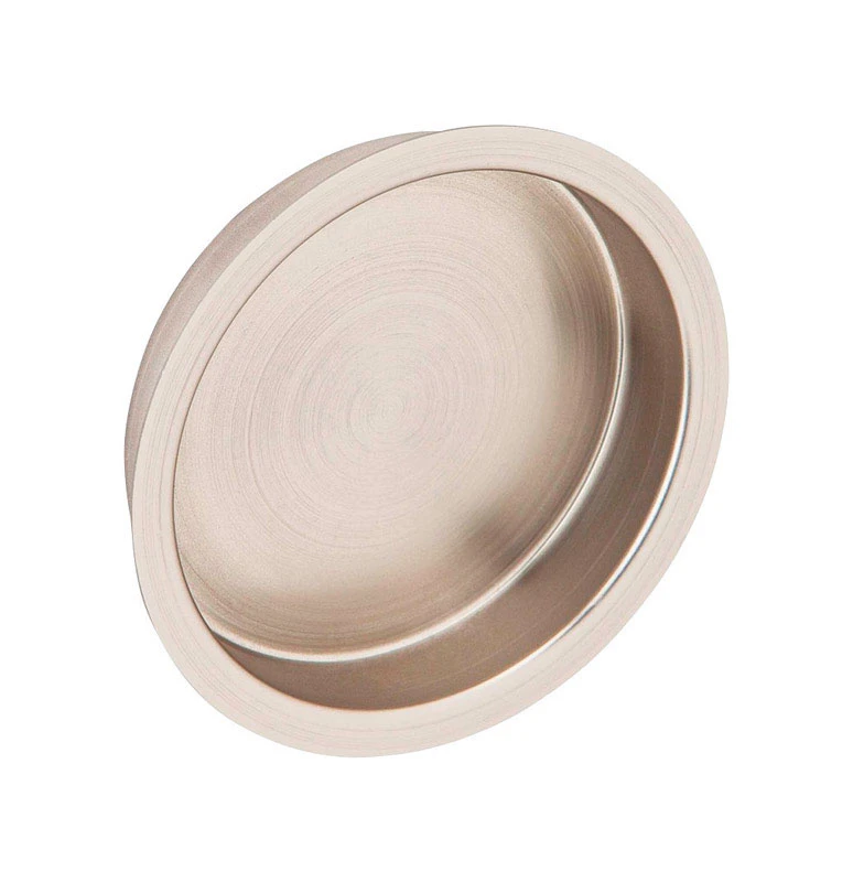 2-7/16 In. L Satin Nickel Brass Flush Pull For Sliding Doors