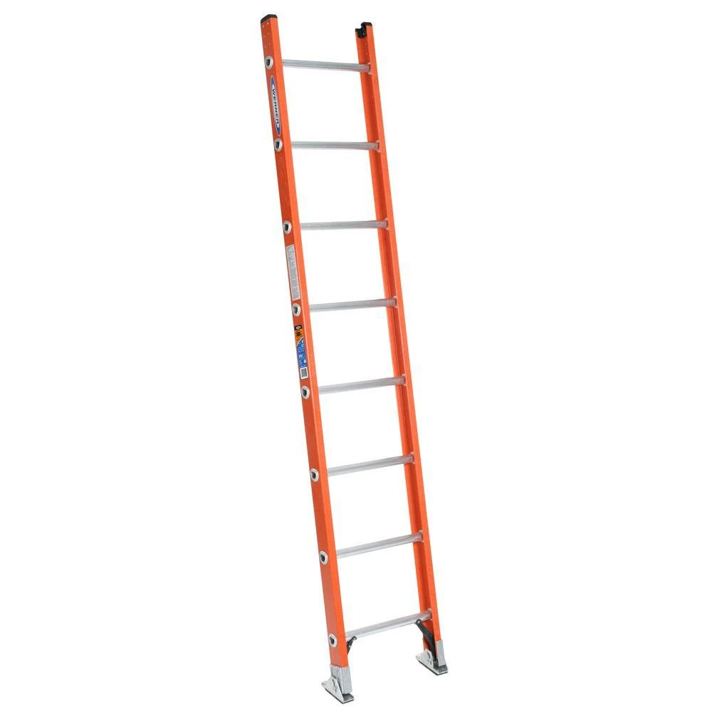 D6208-1 8-ft Fiberglass Type 1a Straight Ladder - 300 Lbs Capacity