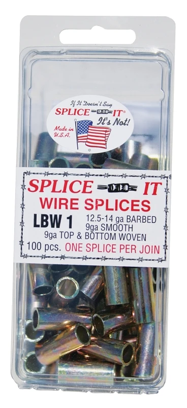 New Farm Lbw1 Barbed Wire Fence Splice-it, Stainless Steel, 50 Pk For 12.5-14 Ga Wire