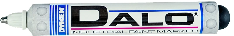Dalo 26083 White Medium Tip Industrial Paint Marker - Oil-based, Pack Of 6