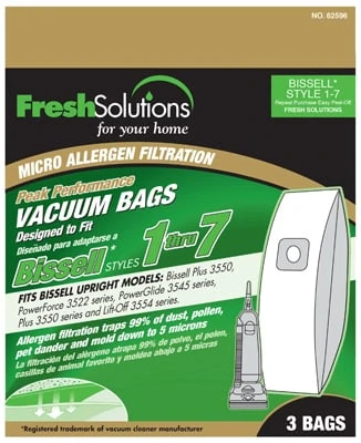 Vacuum Cleaner Bags, Upright 1-7, 3-Pk.