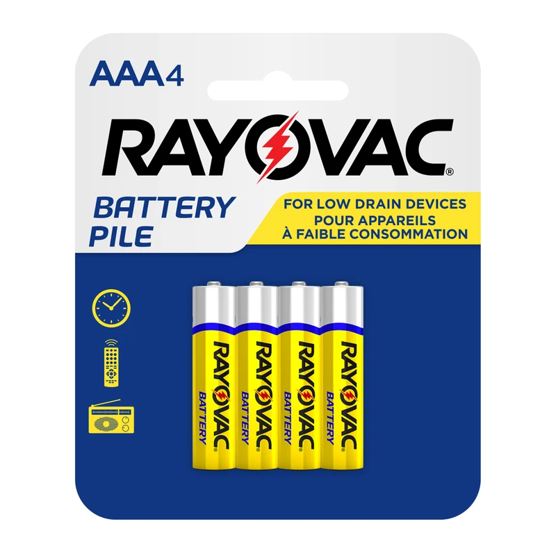 Rayovac AAA Zinc Carbon Batteries 1.5 volt Carded 4 pk