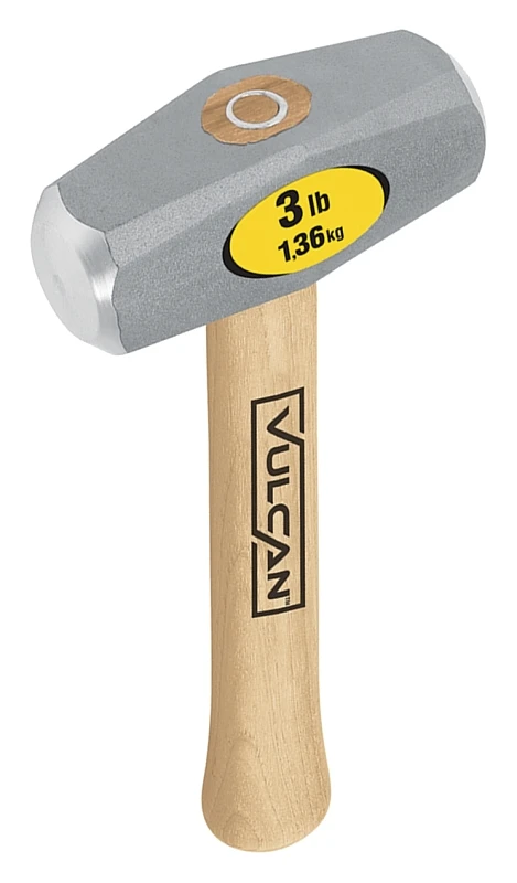 34520 Drilling Hammer, 3 Lb Steel Head, Double-striking, Hickory Wood Handle