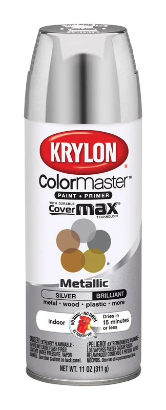 Colormaster Brilliant Silver Metallic Spray Paint 11 Oz. Indoor/outdoor