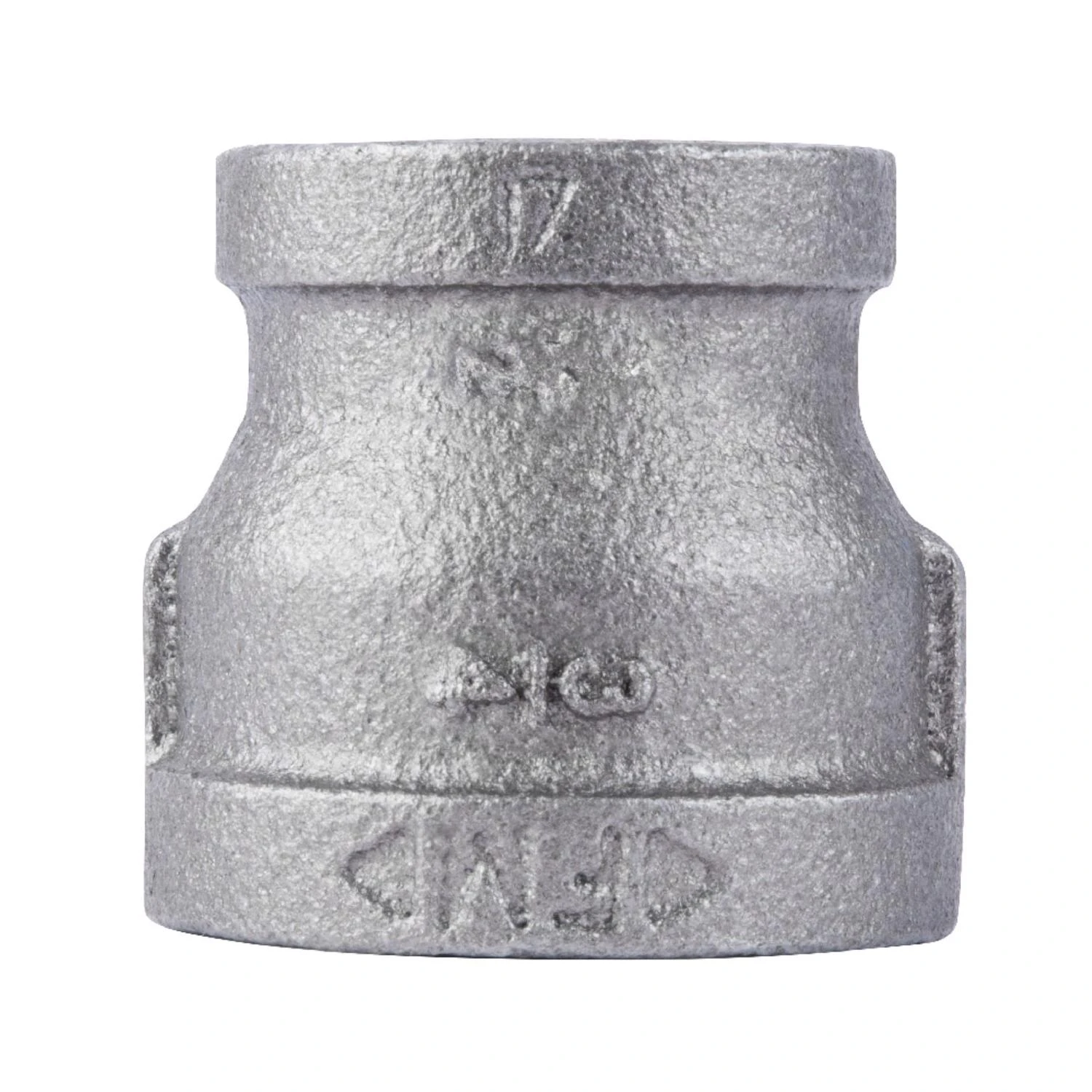 Three Quarter Inch by One Half Inch Black Steel Pipe Reducing Coupling