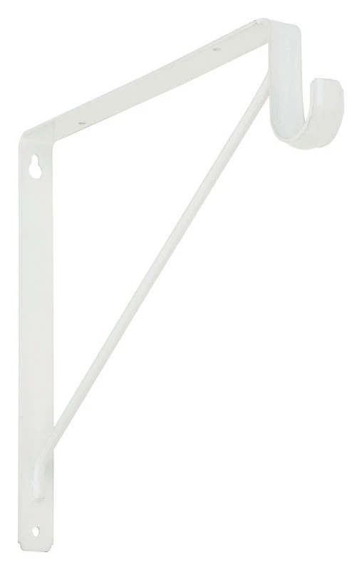 White Shelf and Rod Bracket for Wall Mounting