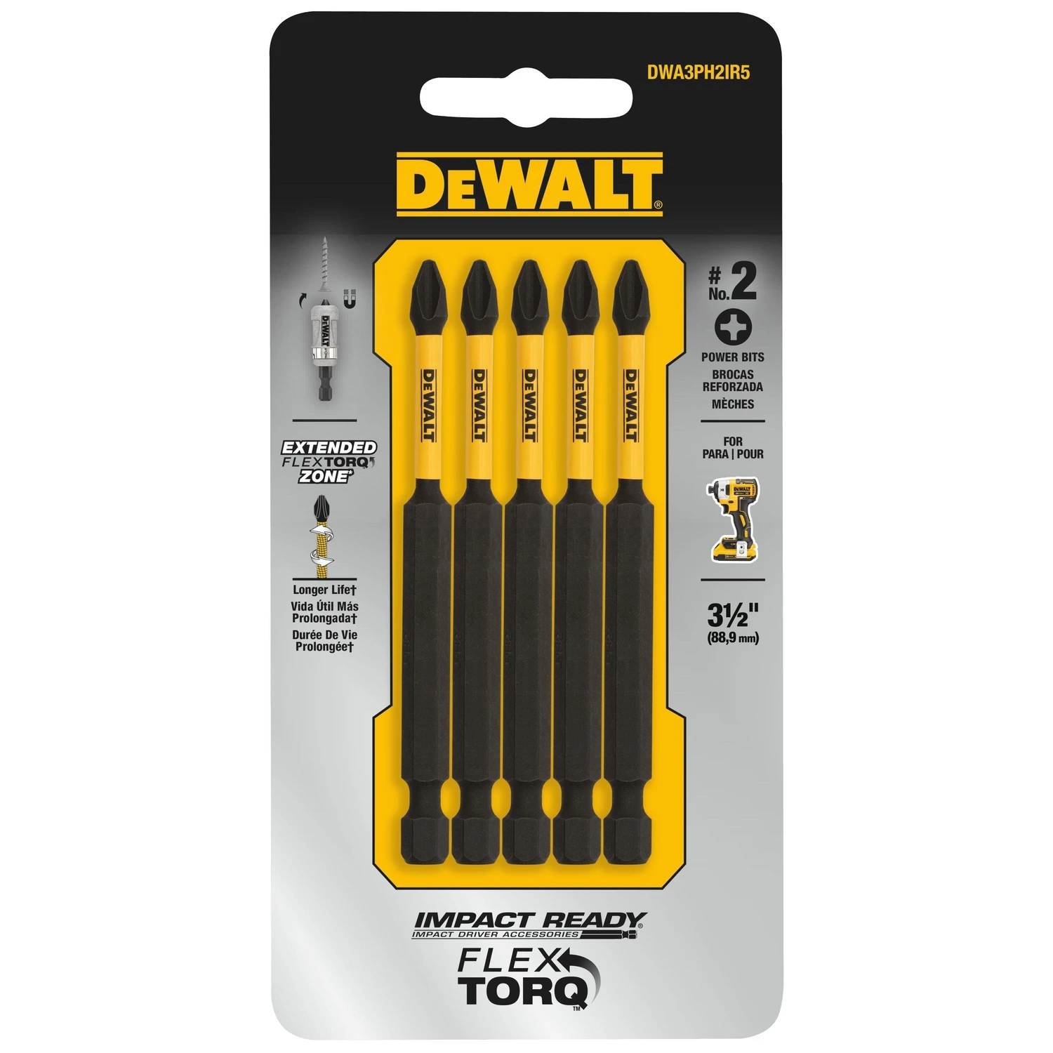 DEWALT FlexTorq 1/4-in x 3-1/2-in Phillips Impact Driver Bit DEWALT FlexTorq 1/4-in x 3-1/2-in Phillips Impact Driver Bit