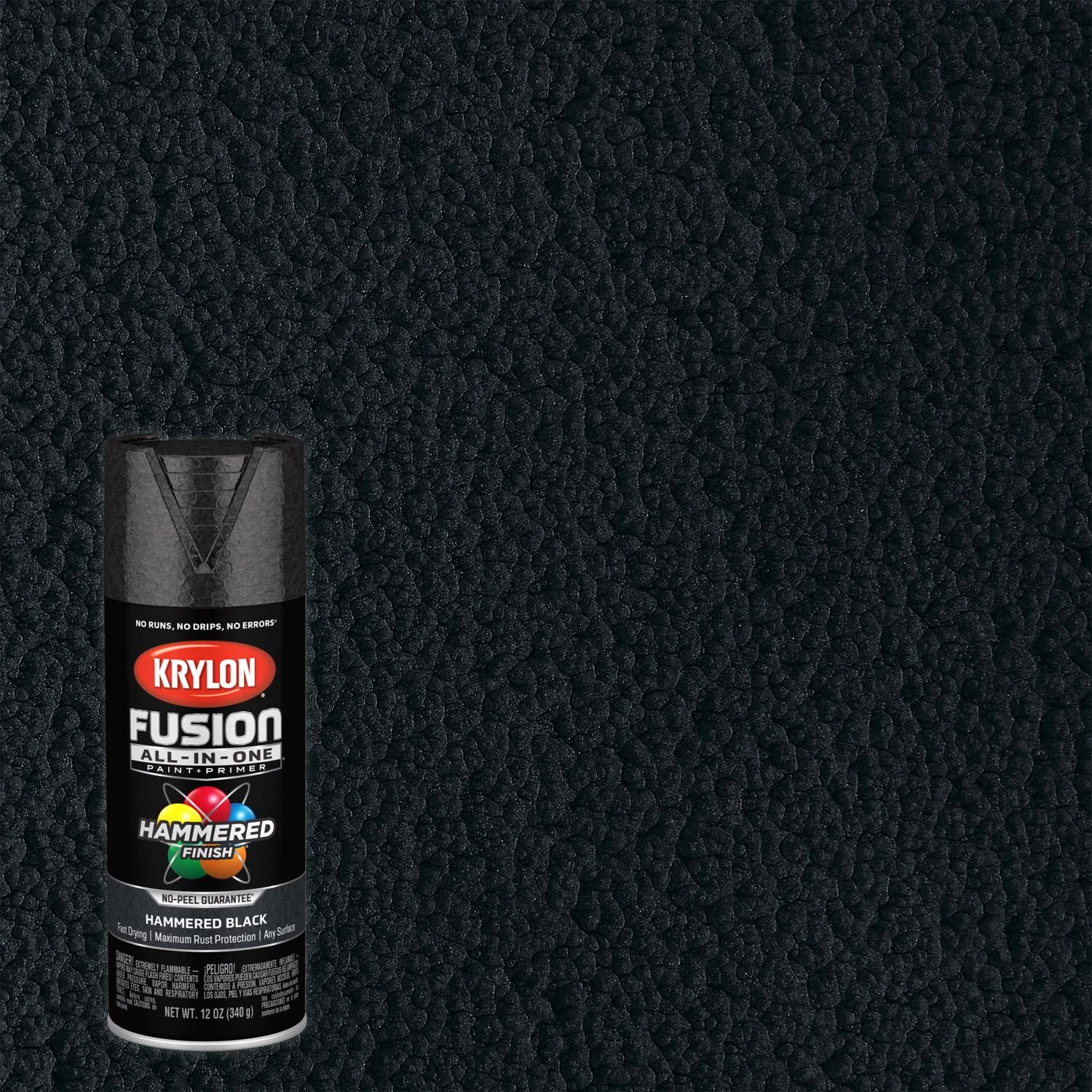 Fusion All-in-one Hammered Spray Paint & Primer, 12 Oz, Black