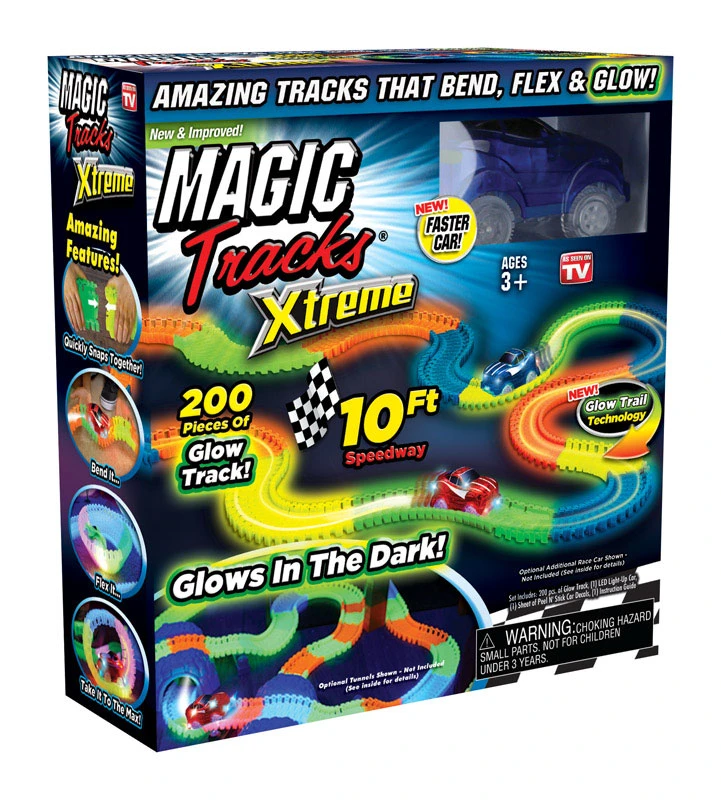 Magic Tracks Xtreme Glow Racetrack With Customizable Design And Glow Trail Technology